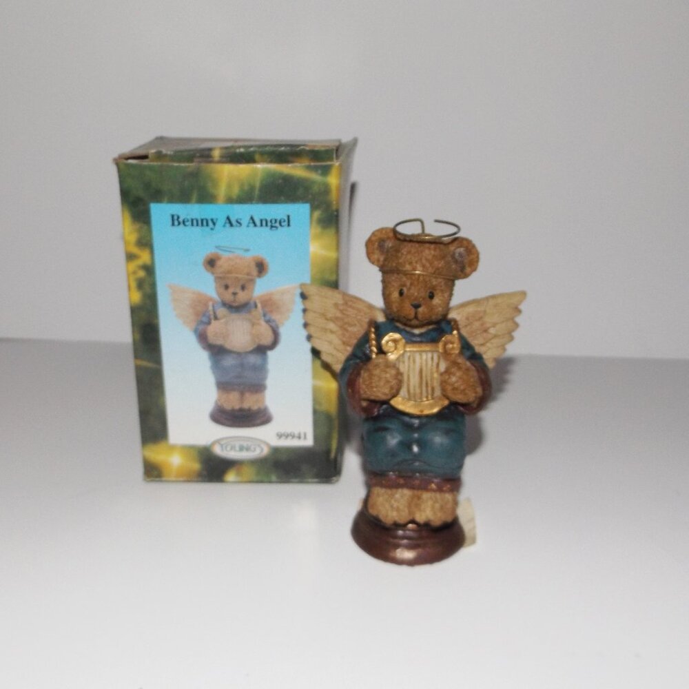 1998 Vintage Bear Angel Figurine, Youngs, Inc. "Benny As Angel" #99941 New Other